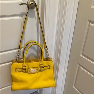 MICHAEL Michael Kors Yellow Satchel with Metallic Hardware
